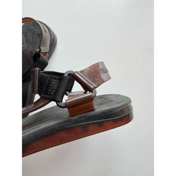 MELISSA x RIDER Papete Black Brown Rubber Webbed Dad Sandals, Size 9/38 - Picture 7 of 15